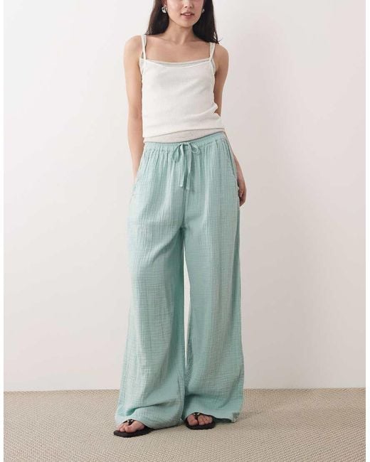 Iisla & Bird Green Flowy Wide Leg Pants