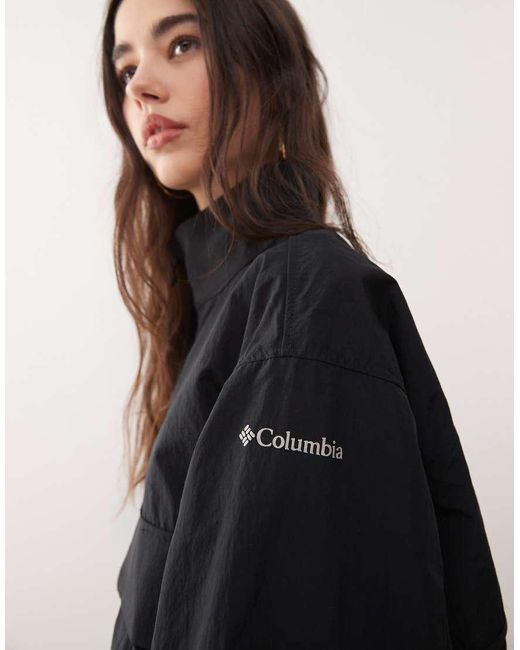Columbia Black Paracutie Cropped Cargo Windbreaker