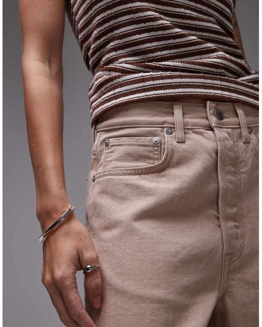 ARKET Brown Mid Waist Five Pocket Loose Denim Twill Shorts