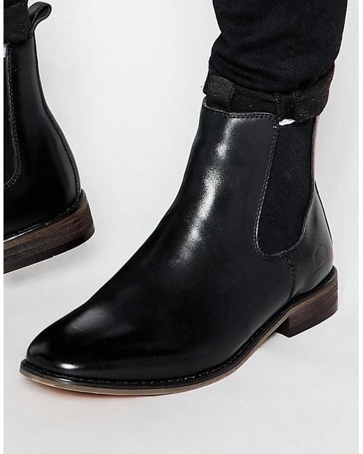 Bellfield Black Leather Chelsea Boots for men