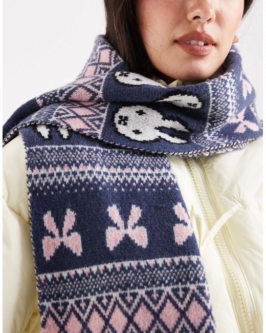 Daisy Street Blue X Miffy Graphic Scarf