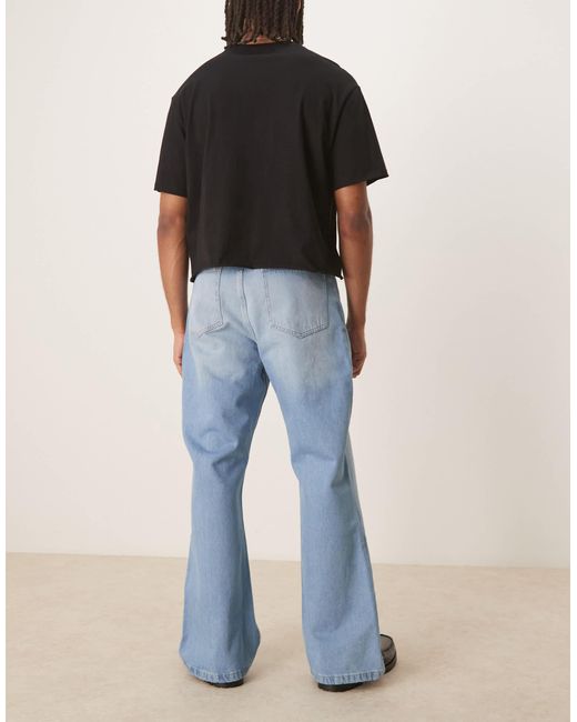 Reclaimed (vintage) Blue Denim Relaxed Bootcut Flare Jean for men