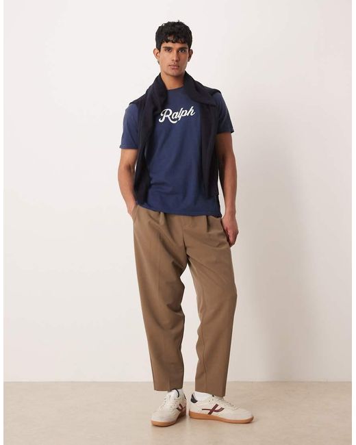 Polo Ralph Lauren Blue Script Chest Logo T-shirt for men