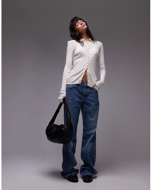 & Other Stories Gray – elegante strickjacke aus feinstrick aus einer merinowollmischung