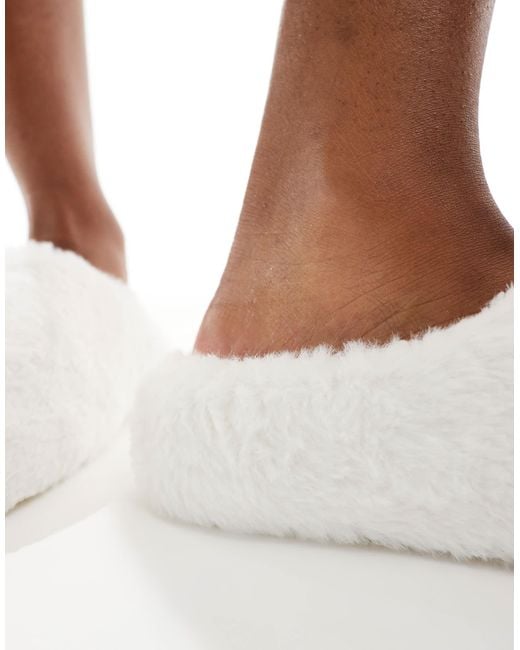 SEQWL White Fluffy Mule Slippers