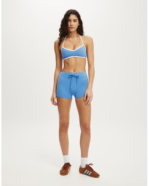 Cotton On Blue Ultra Soft Halter Open Back Crop