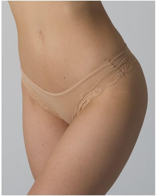 agon® Brown Lace Trim Thong