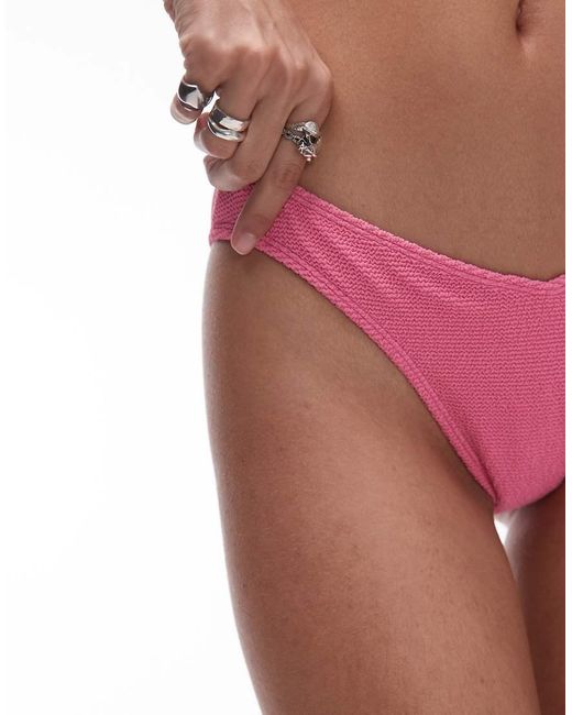 & Other Stories Pink V Shape High Leg Bikini Bottoms