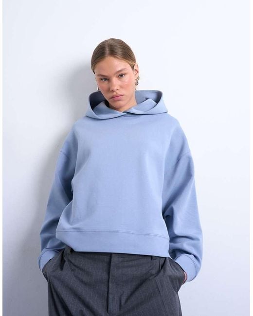 TOPSHOP Blue Premium Scuba Oversized Jean Grazer Hoodie
