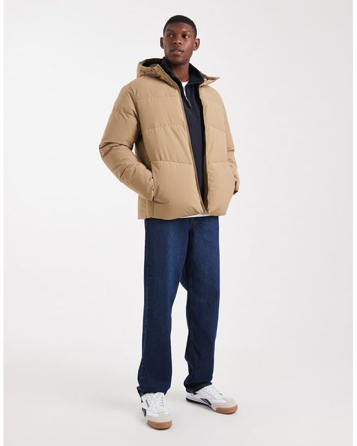 Jack & Jones Natural Hooded Puffer Jacket for men