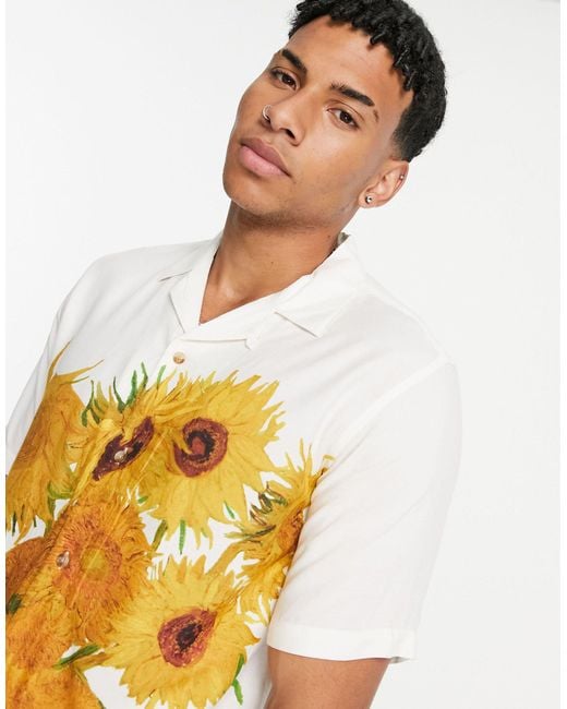 TOPMAN Vincent Van Gogh Sunflower Shirt Print for Men | Lyst