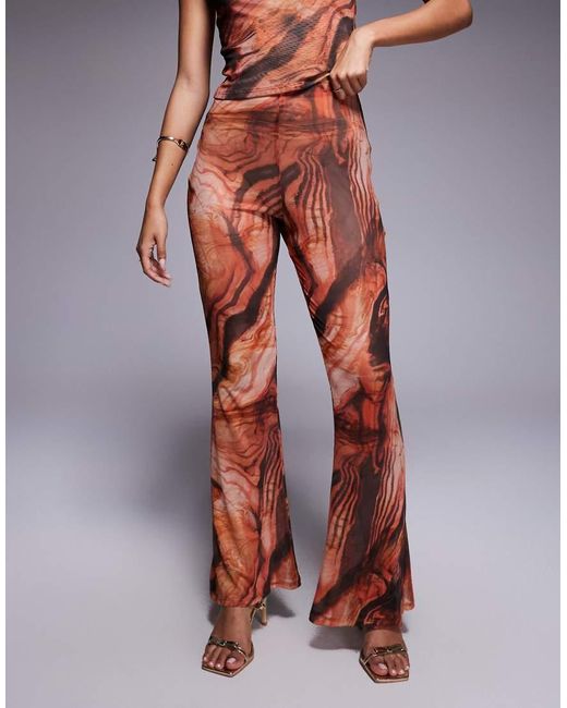 ASOS Multicolor Mix & Match Sheer Mesh Flare Trouser