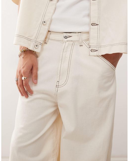 Pantalon bouffant oversize d'ensemble en lin mélangé - écru Collusion pour homme en coloris Natural