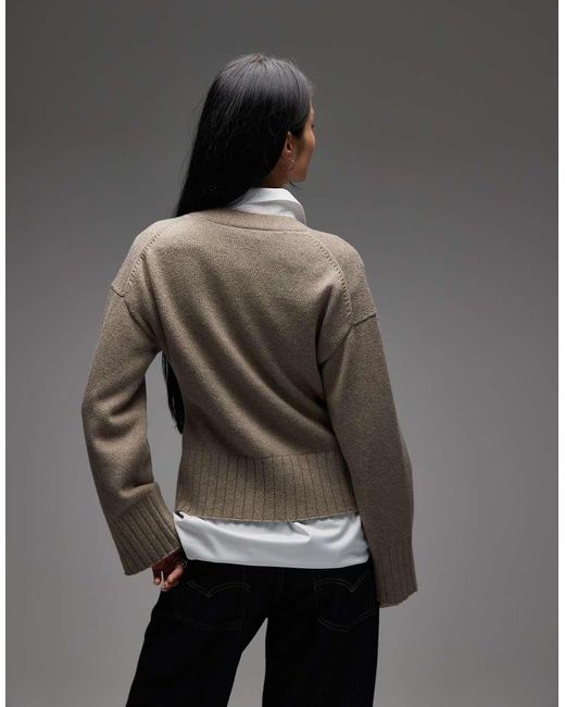 & Other Stories Getailleerd Vest Van Wolmix Met Volumineuze Mouwen in het Gray