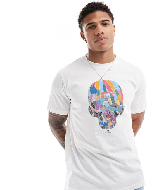 PS by Paul Smith White T-shirt With Skull Print for men