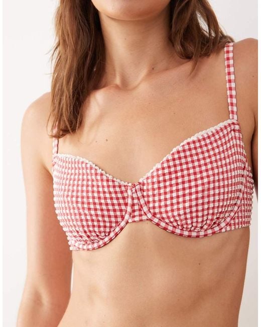 Abercrombie & Fitch Red Curve Love Balconette Bikini Top Co-ord