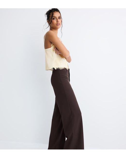 Stradivarius White Tall Wide-leg Formal Wear Trousers