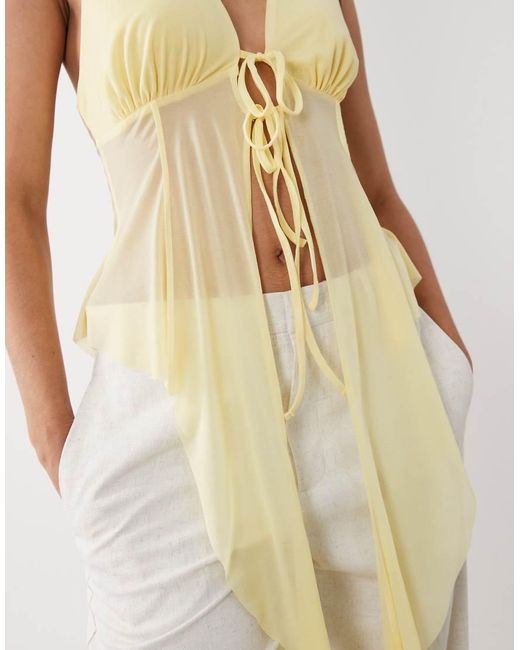 ASOS White Stretch Chiffon Ruffle Top
