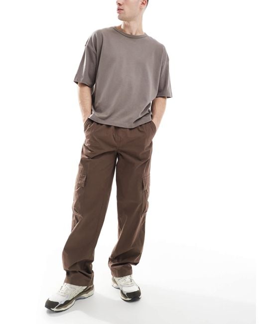 Cotton On – weit geschnittene cargohose in Brown für Herren