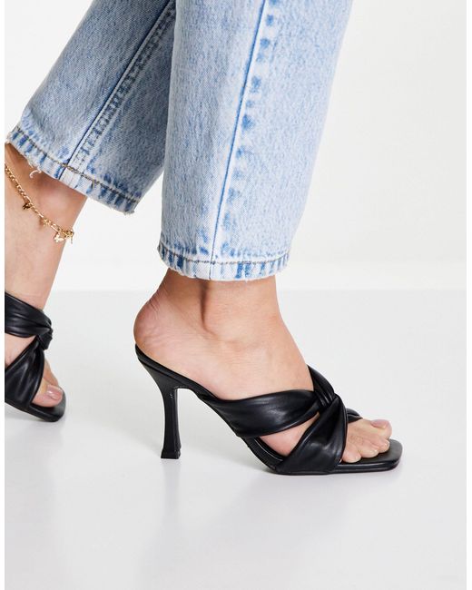 Yours Gray Wide Fit Crossover Stiletto Mules