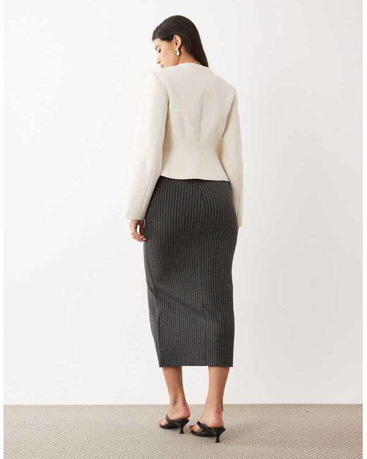 ASOS Natural Midi Skirt With Pockets