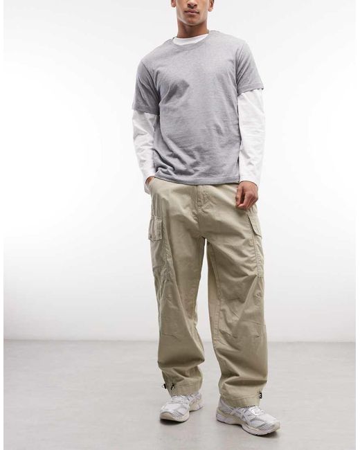 Alpha Industries Gray Cargo Pants With Adjustable Leg toggles for men