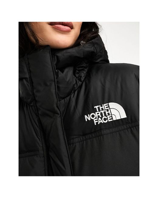 The North Face Black – nuptse – langer wattierter daunenmantel