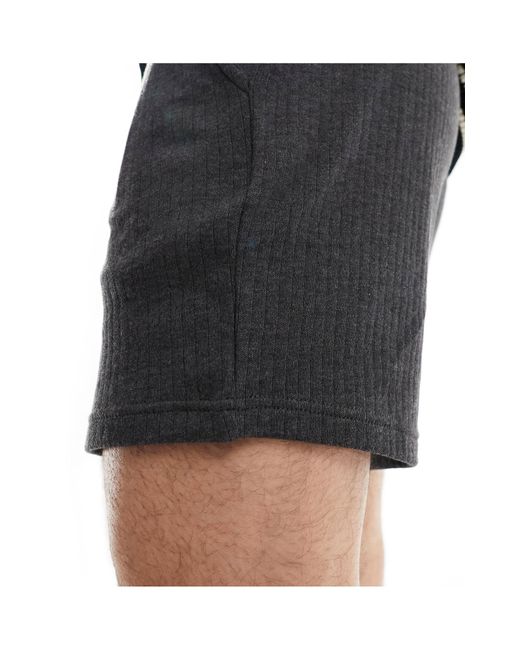 Another Influence Black Co-ord Textured Jersey Shorts for men