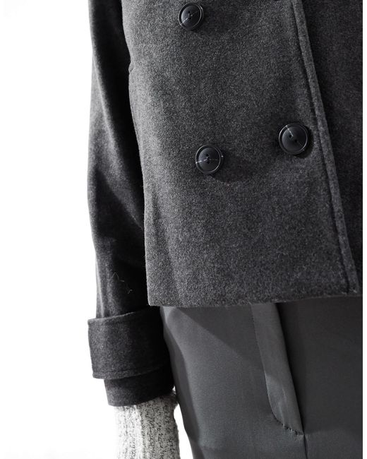 Veste courte aspect laine - foncé ONLY en coloris Black