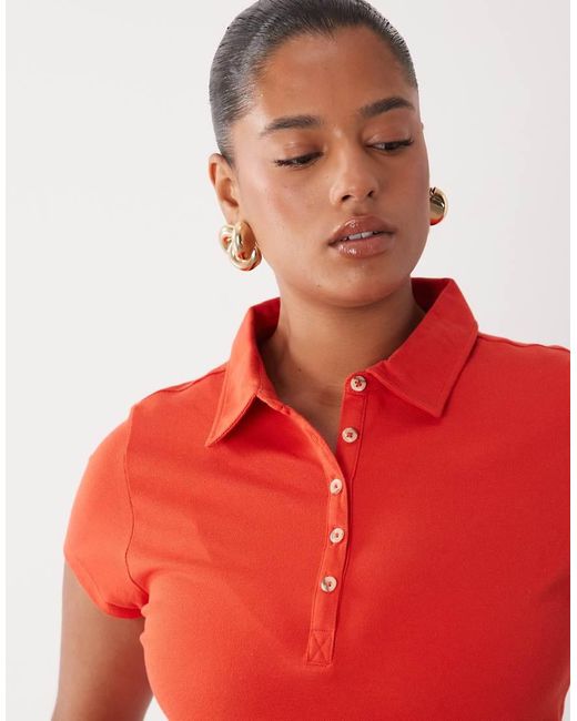 ASOS Red Asos Design Curve Picquot Shrunken Polo