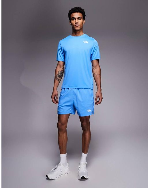 The North Face Blue 24/7 Logo 5" Shorts for men