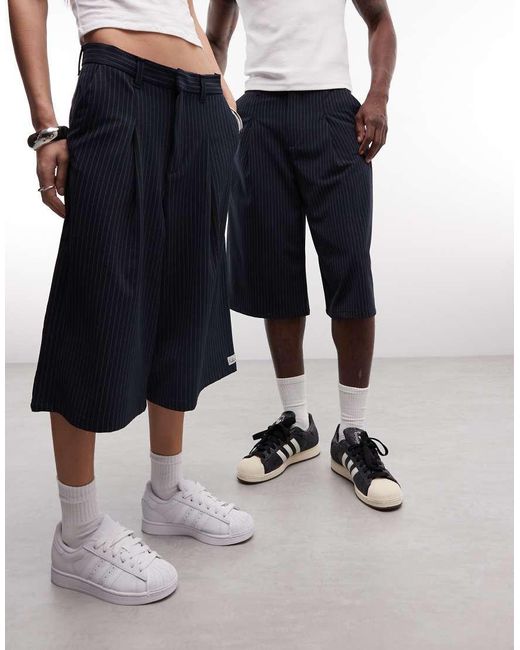 Collusion White Unisex Long Line Jorts
