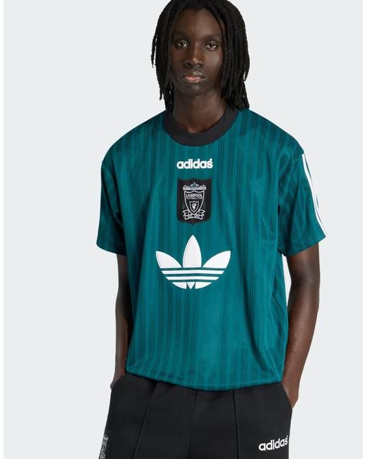 Adidas Originals Blue Liverpool Fc Polyester Tee 95 for men