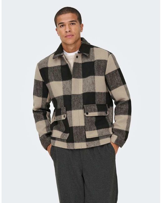 Only & Sons Gray Jacket for men