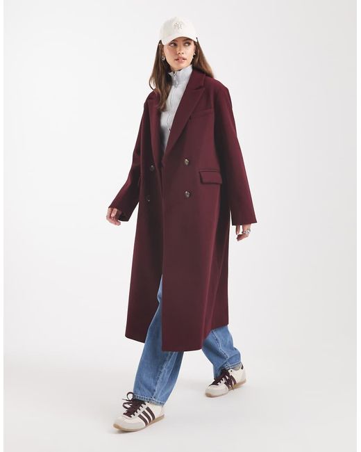 Abrigo Dad Extragrande De -Rojo ASOS de color Red