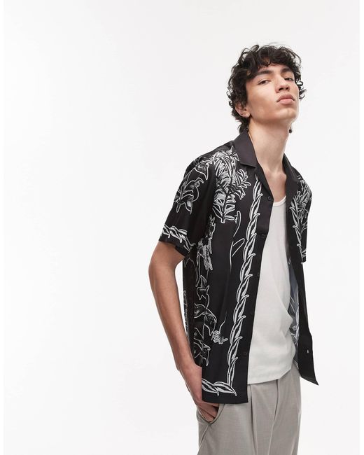 Topman – kurzärmliges hemd in Black für Herren