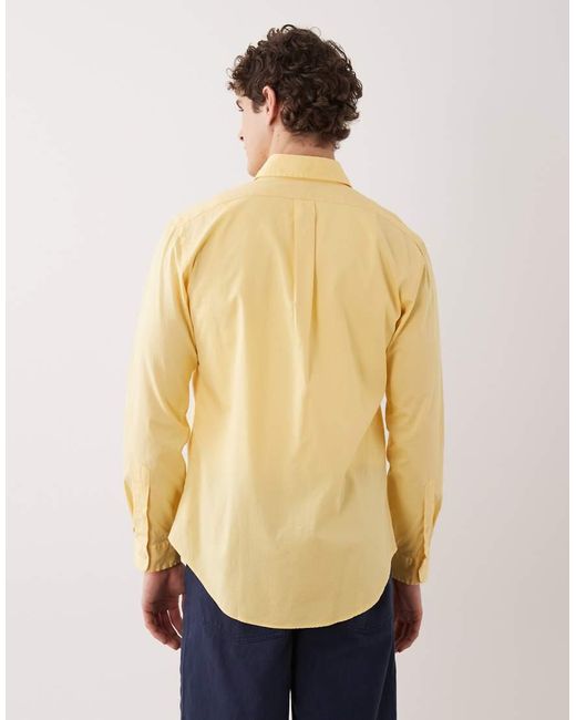 Polo Ralph Lauren Natural Icon Logo Long Sleeve Cotton Twill Shirt for men
