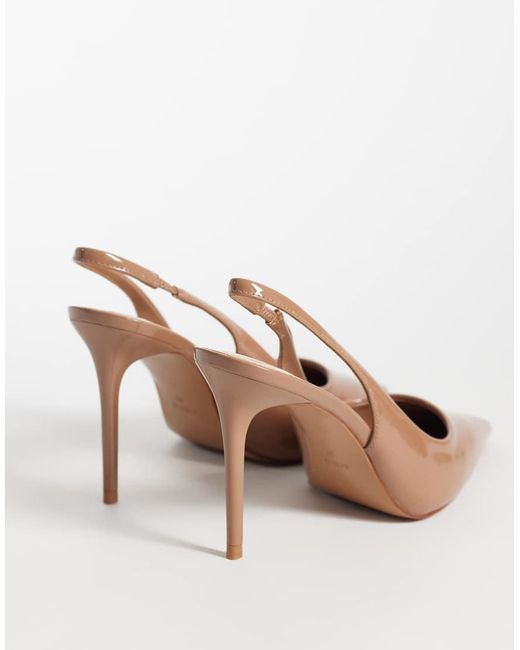 Mango White Heeled Slingback Court Shoe