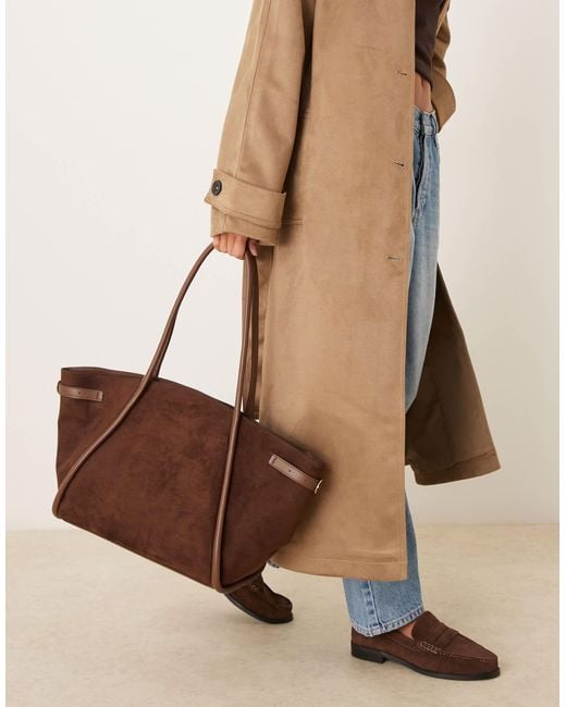 ASOS Brown – tragetasche aus wildlederimitat