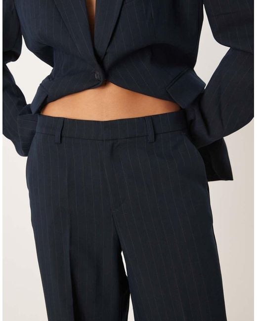 Gina Tricot Blue Co-ord Mid Waist Straight Trousers