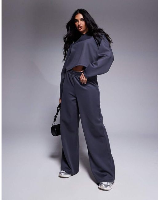 ASOS Blue Scuba Wide Leg jogger Co Ord