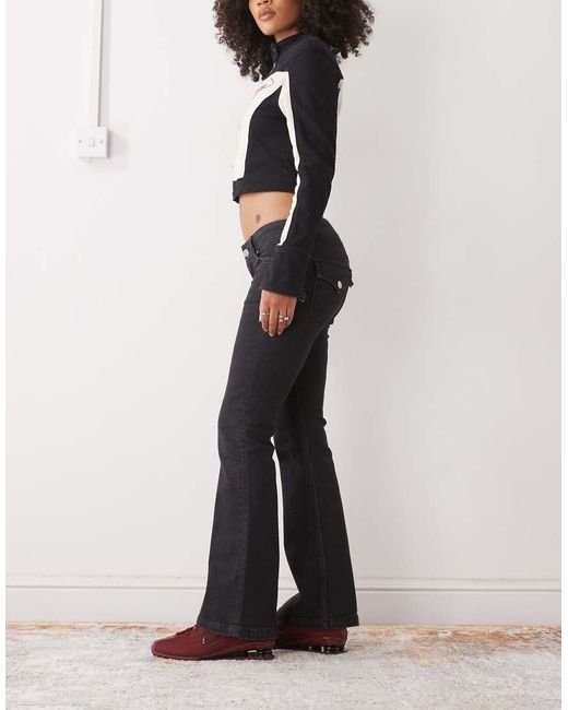 Monki Black Flared Denim Jeans