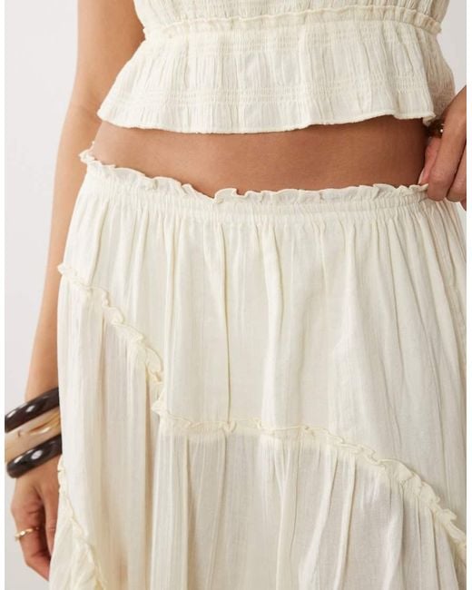 Iisla & Bird Natural Maxi Ruffle Skirt