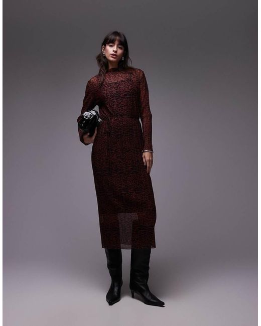 & Other Stories Multicolor Plisse Mesh Midi Dress