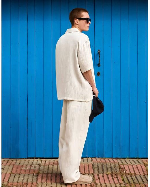 Bershka Blue Rustic baggy Trousers for men