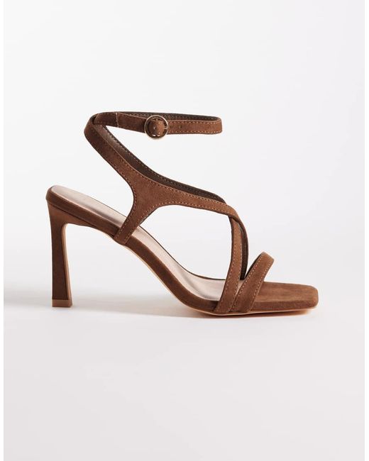 London Rebel Brown Elin Heeled Strappy Sandal