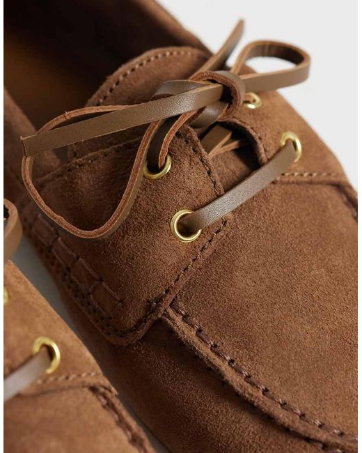 Mango Brown 100% Suede Boat Shoe