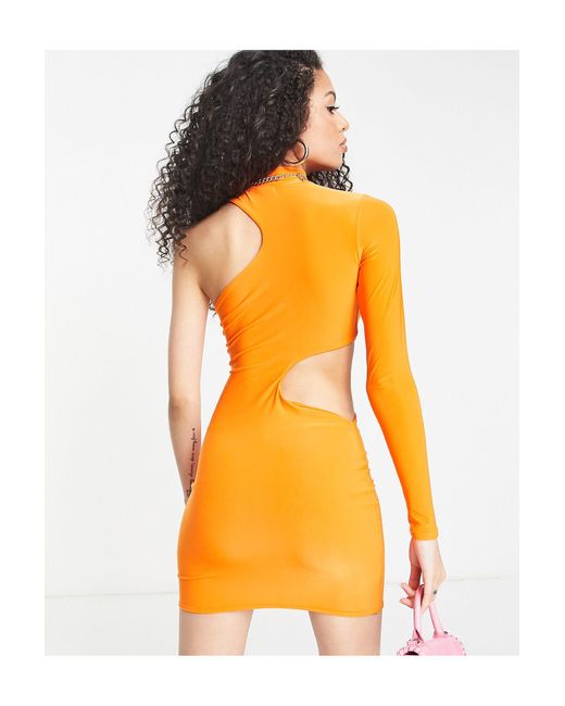Rebellious Fashion – asymmetrisches minikleid mit zierausschnitt in Orange  | Lyst AT