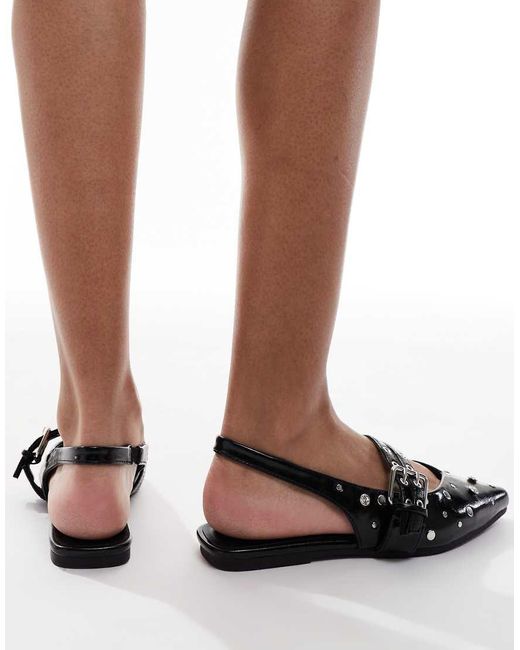 Ballerine Nere Con Borchie E Cinturino Posteriore di ONLY in Black