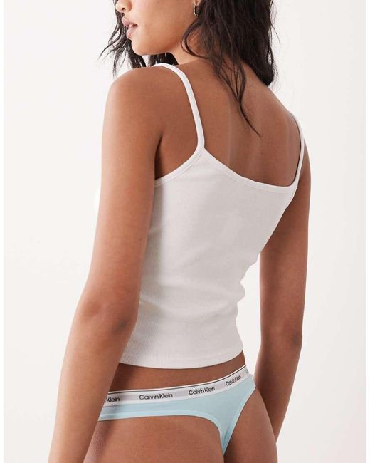 Calvin Klein Blue Icon Logo Thong